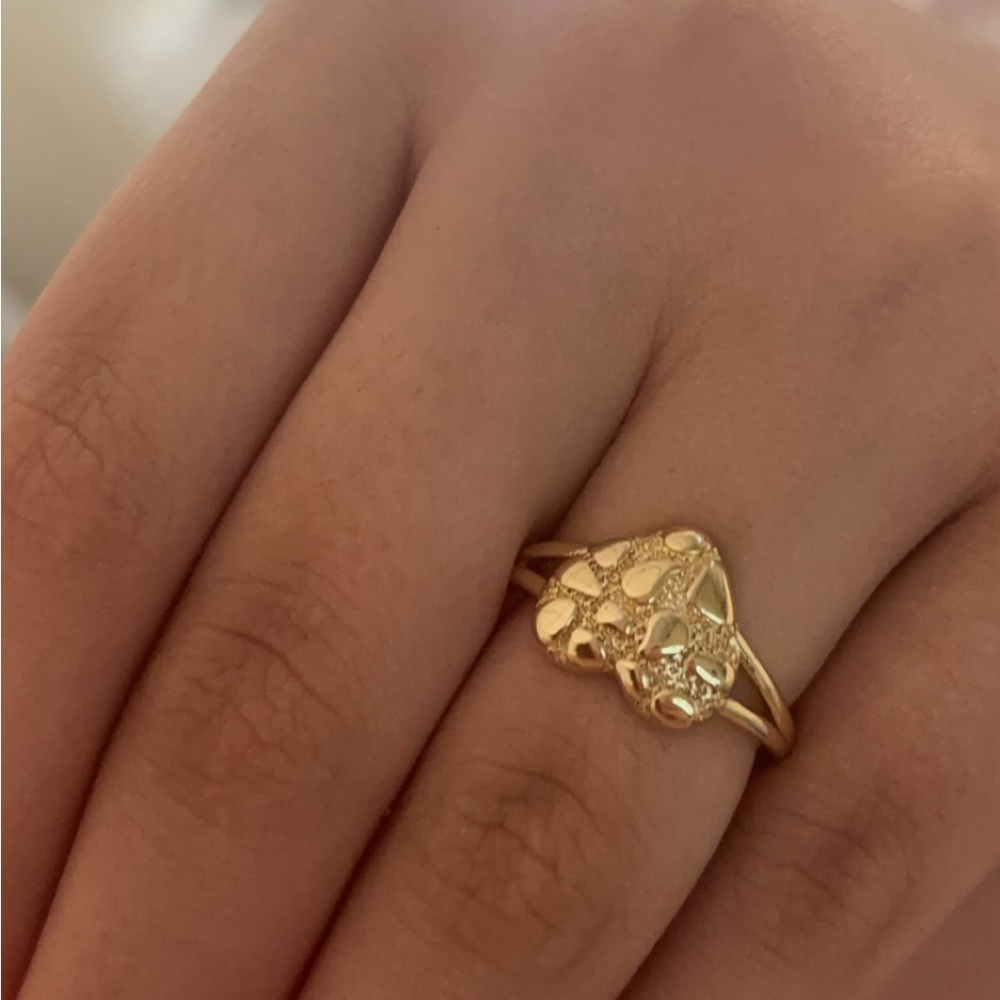 Gold nugget Heart Ring